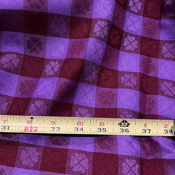2.333 yards of polyester 1” check fabric in purple - Picture 2 of 3